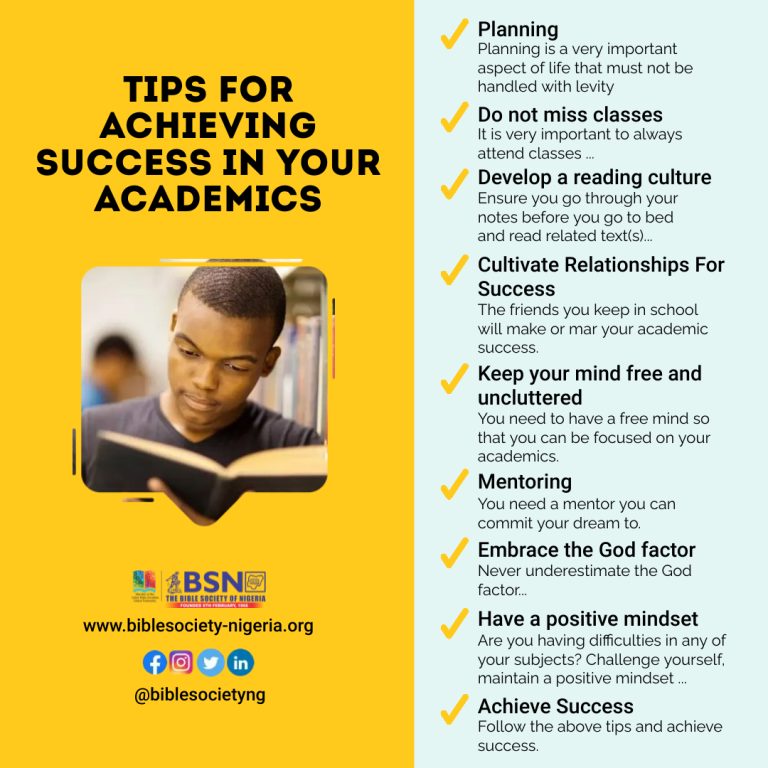 TIPS FOR ACHIEVING SUCCESS IN YOUR ACADEMICS